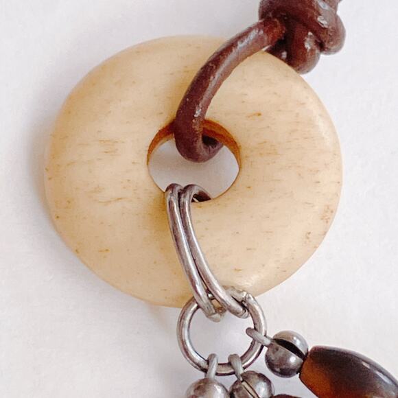 Silpada N1858 Turquoise Tiger Eye Leather Necklace, Southwest Sterling Silver - Picture 5 of 11